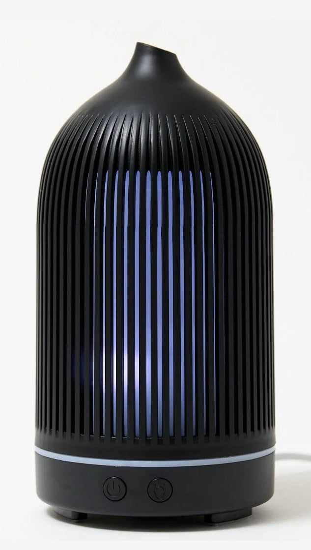 USB Ribbed Aroma Diffuser - Plain White/Wood Effect/Black