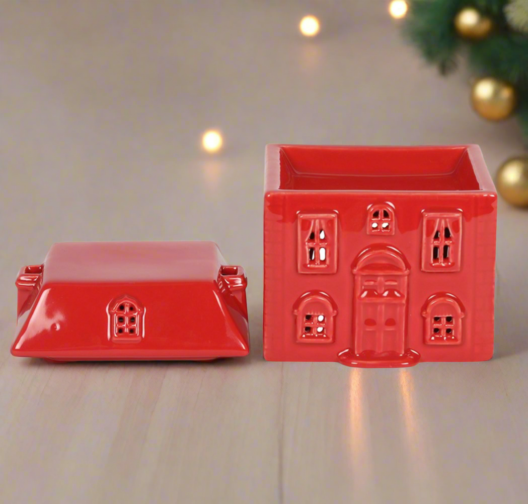 Ceramic Red House Oil Burner/Wax Warmer