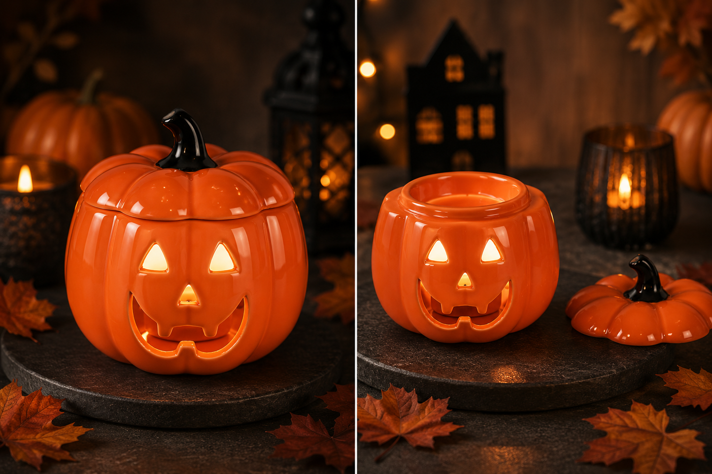 Orange Pumpkin Jack-O-Lantern Oil Burner/Wax Warmer