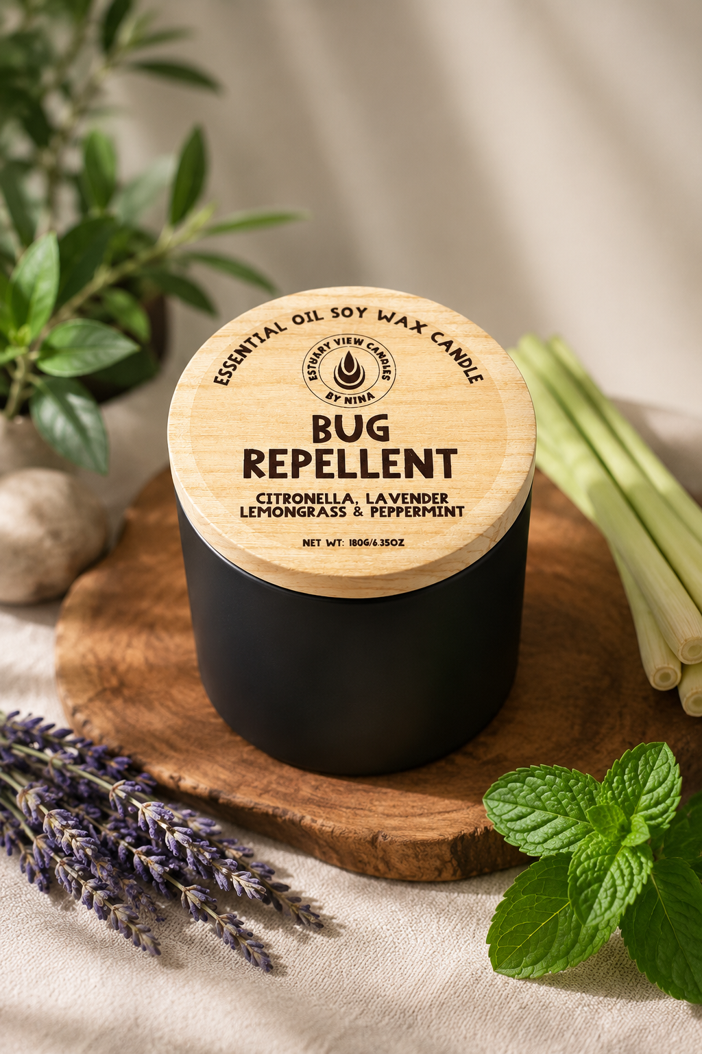 ‘Bug Repellent’ Citronella, Lavender, Lemongrass & Peppermint Candle